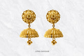 Sunflare Gold Jumka Earrings | Sona Sansaar